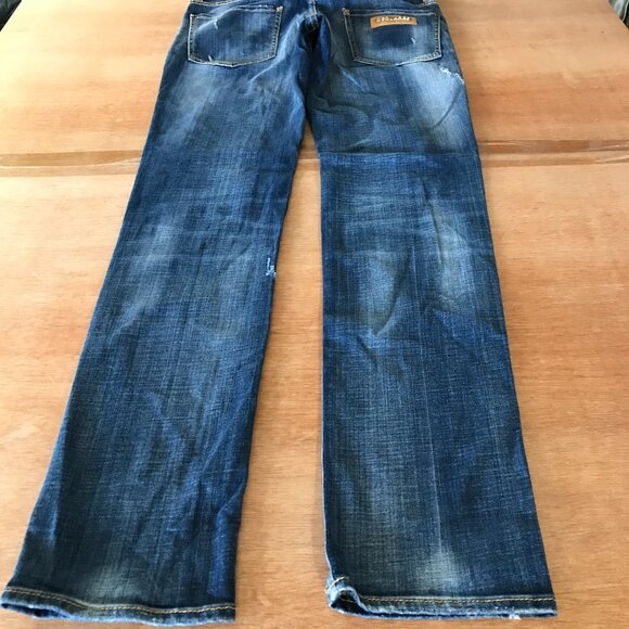 Dsquared2 Jeans Men 48 W32 Blue Low Rise Button Fly Distressed Selvedge Grunge - Picture 2 of 14